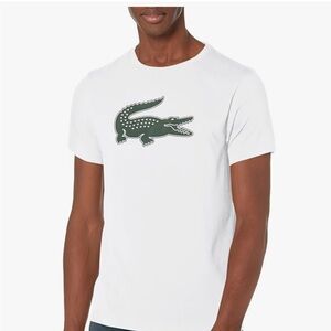 Lacoste Classic White Tee with Iconic Green Crocodile